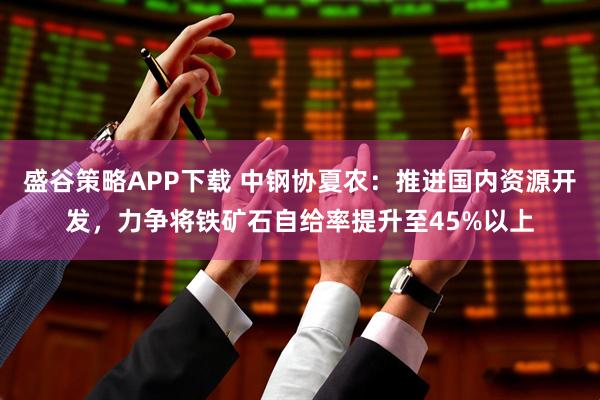 盛谷策略APP下载 中钢协夏农：推进国内资源开发，力争将铁矿石自给率提升至45%以上