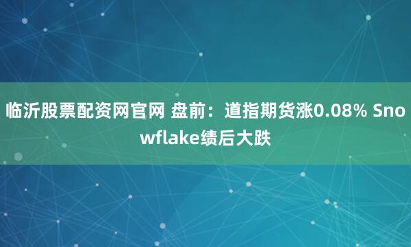 临沂股票配资网官网 盘前：道指期货涨0.08% Snowflake绩后大跌