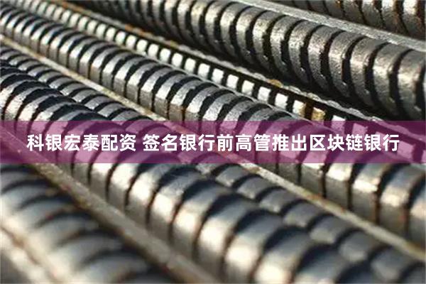 科银宏泰配资 签名银行前高管推出区块链银行